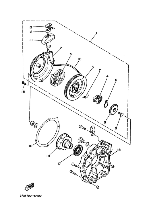Yamaha 36R-15713-00 . Spring, Starter — shown on the Alternate For Engine parts diagram