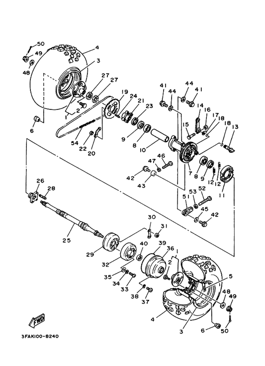 Yamaha 90201-14226 Washer, Plate — shown on the Rear Wheel parts diagram