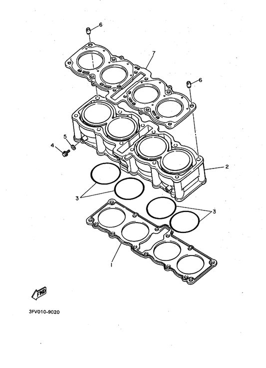 Yamaha 93210-76211 O-Ring — shown on the Cylinder parts diagram