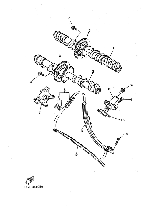 Yamaha 90109-112F1 Bolt — shown on the Camshaft & Chain parts diagram