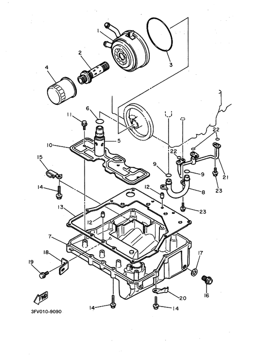 Yamaha 93210-06714 O-Ring — shown on the Oil Cleaner parts diagram