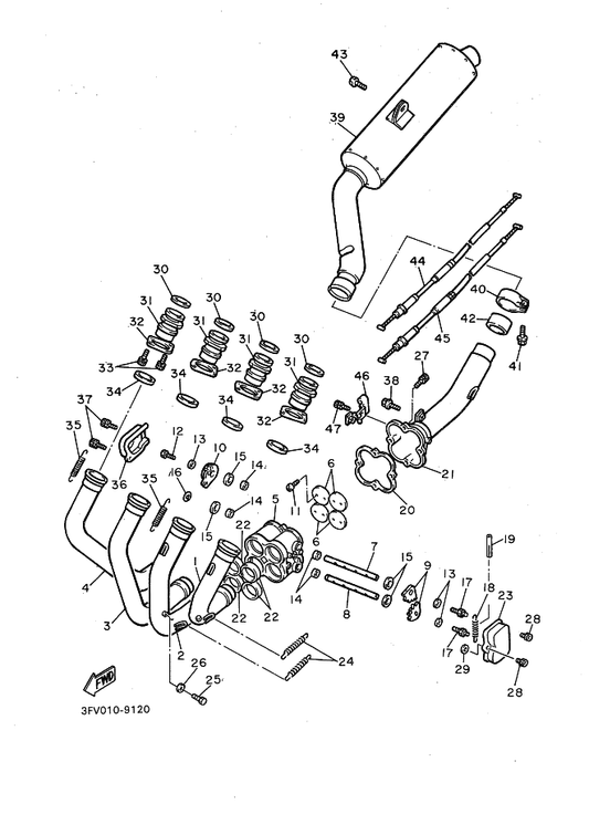 Yamaha 90507-20052 Spring, Tension — shown on the Exhaust parts diagram