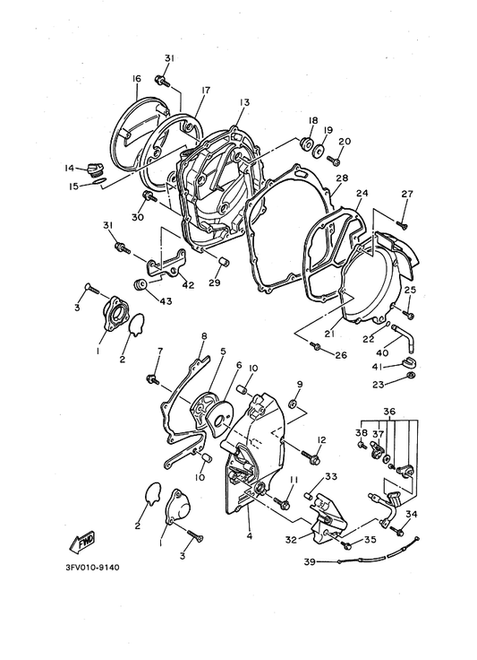 Yamaha 1AE-15456-00 Gasket, Oil Pump Cover 1 — shown on the Crankcase Cover 1 parts diagram