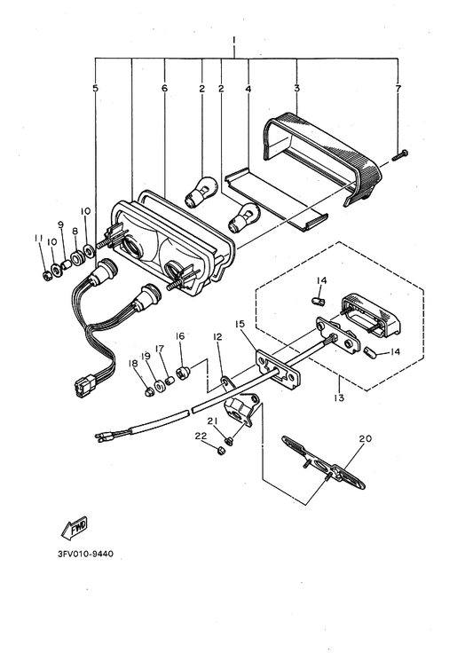 Yamaha 90387-061M0 Collar — shown on the テールライト parts diagram