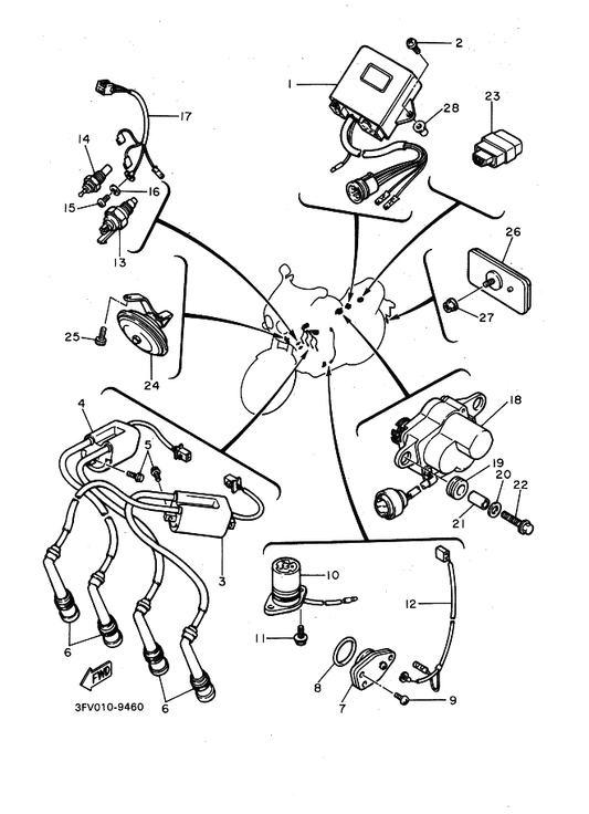 Yamaha 34L-83350-20 Flasher Relay Assy — shown on the エレクトリカル 1 parts diagram