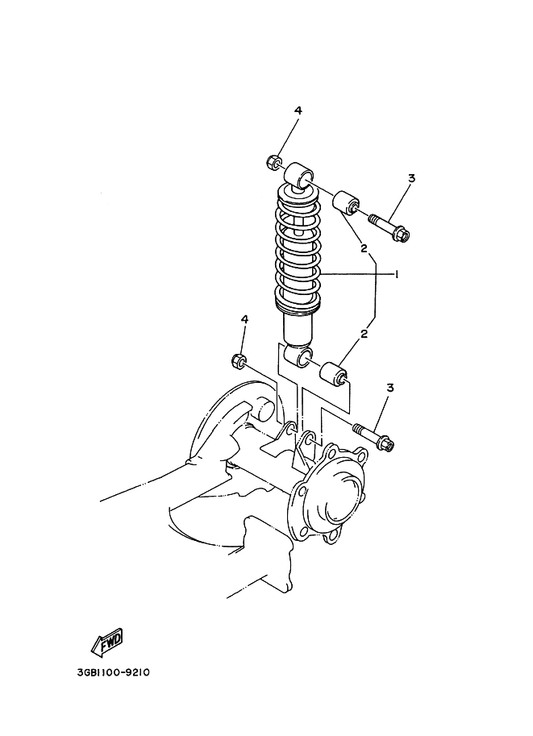 Yamaha 59V-22216-00 . Bush, Rear Shock Absorber — shown on the Rear Suspension parts diagram