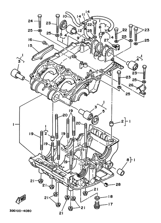 Yamaha 97017-06060 Bolt — shown on the Crankcase parts diagram