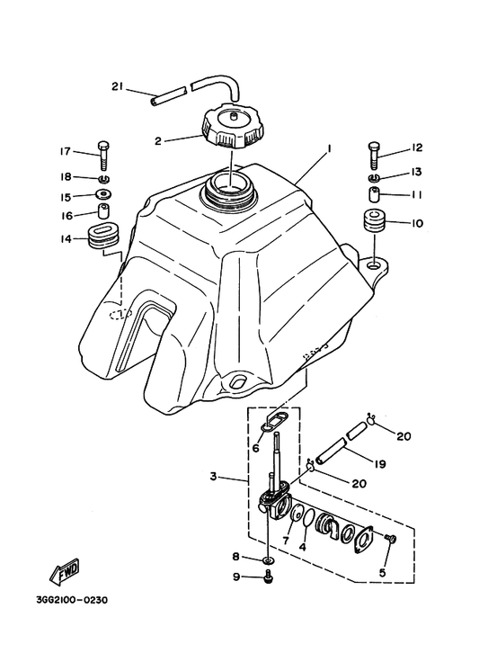 Yamaha 90445-13693 Hose (L166) — shown on the Fuel Tank parts diagram