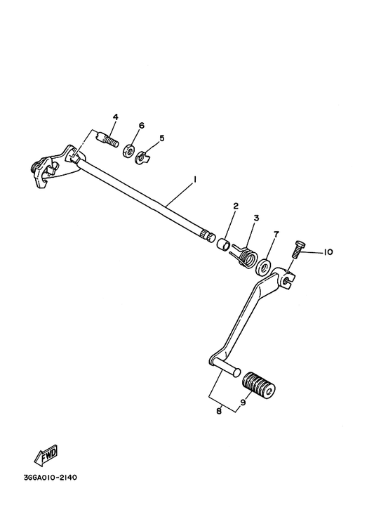 Yamaha 2GU-18101-00 Shift Shaft Assy — shown on the Shift Shaft parts diagram