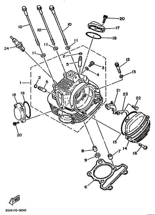 Yamaha 4BD-11185-00 Cover, Cylinder Head Side 1 — shown on the Cylinder Head parts diagram
