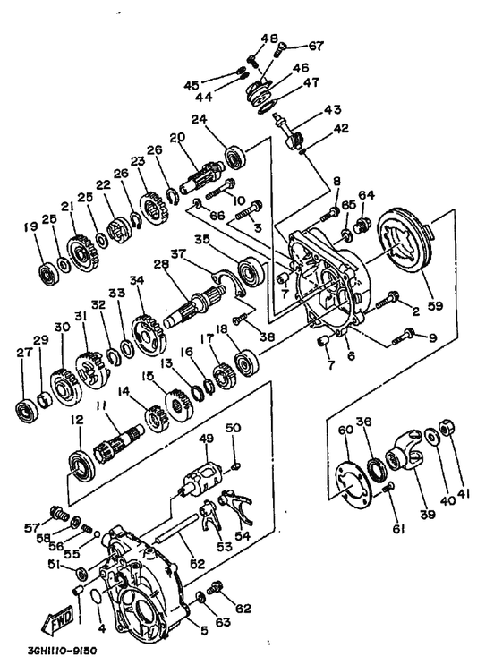 Yamaha 136-18542-00 . Point, Neutral — shown on the Sub Transmission parts diagram