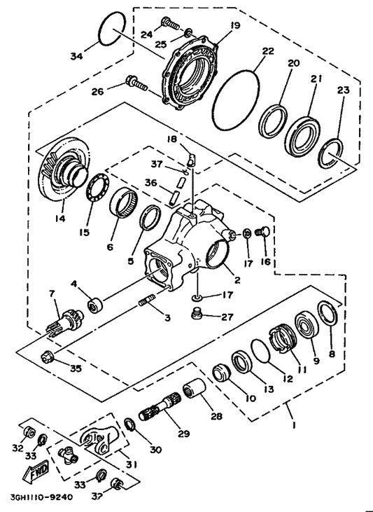 Yamaha 93210-61750 . O-Ring — shown on the Drive Shaft parts diagram