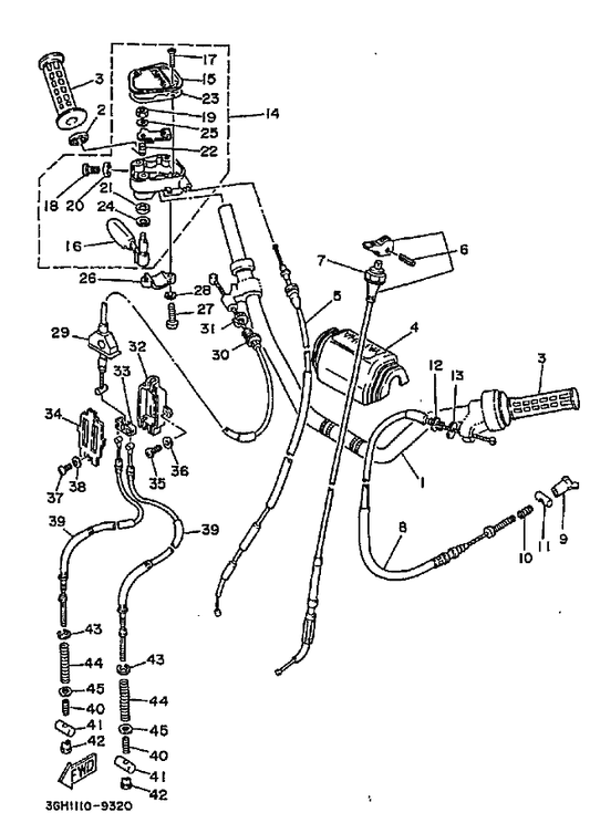 Yamaha 90387-22660 Collar — shown on the Steering Handle & Cable parts diagram