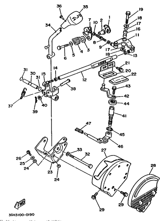 Yamaha 90468-12006 Clip — shown on the Shift Lever parts diagram