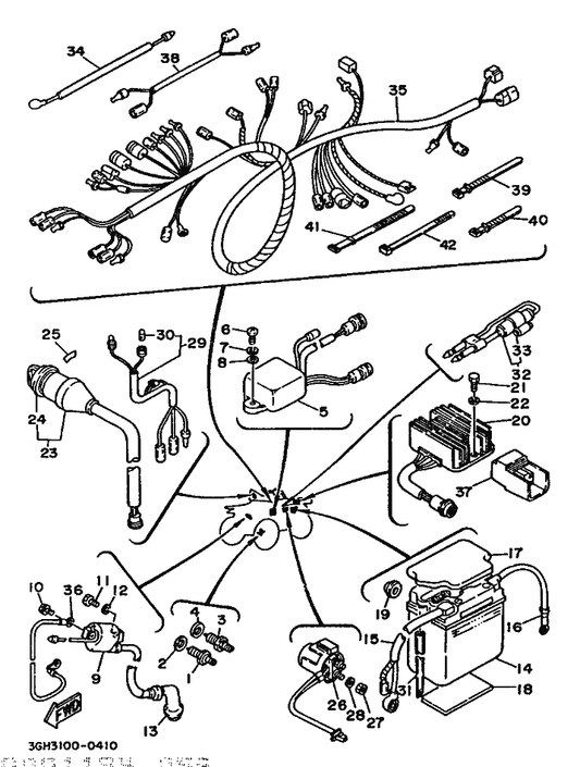 Yamaha 4G1-84744-00 . Bulb (12V-3.4W T-10) — shown on the Electrical 1 parts diagram