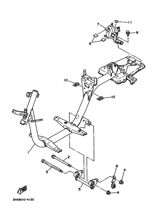 Yamaha 90105-10117 ボルト,ワツシヤベースドヘツド — shown on the フレーム parts diagram