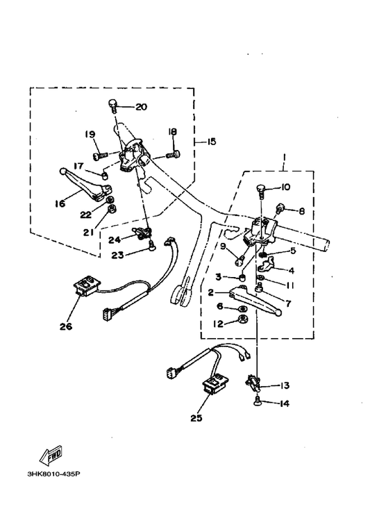 Yamaha 4K3-83941-00 . レバー,スタータ — shown on the ハンドルスイツチ. レバー parts diagram