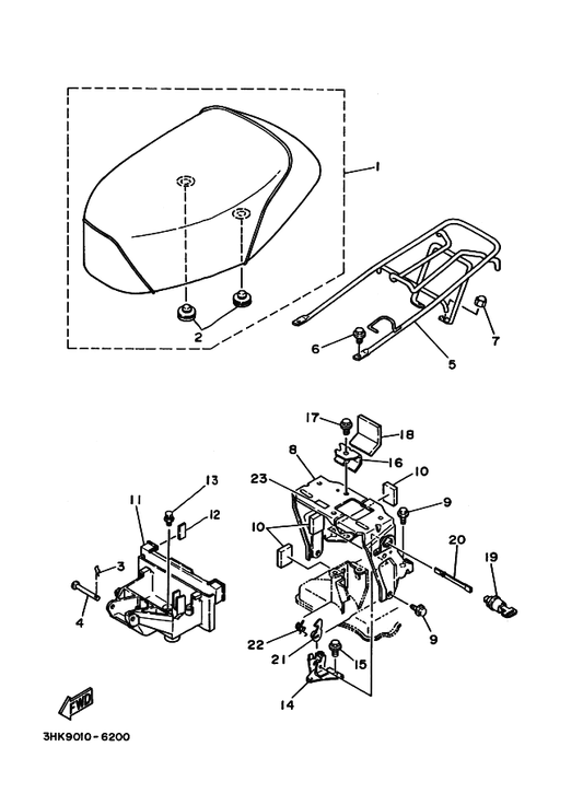 Yamaha 4JP-2178B-00 オイル,ラベル — shown on the シート. キヤリア parts diagram