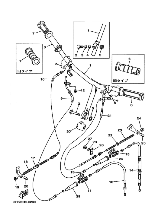 Yamaha 90501-10513 Spring, Compression — shown on the ステアリングハンドル. ケーブル parts diagram
