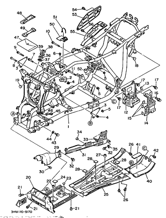 Yamaha 90338-18122 Plug — shown on the Frame parts diagram
