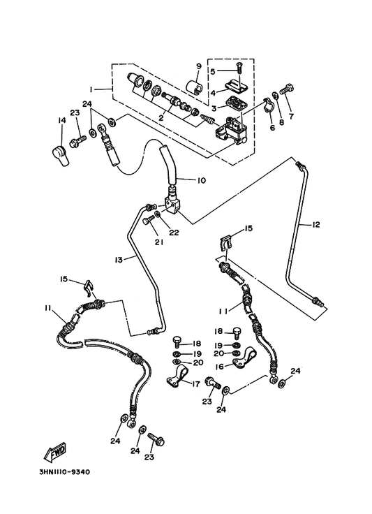 Yamaha 4H7-W0041-50 . Cylinder Kit, Master — shown on the Front Master Cylinder parts diagram