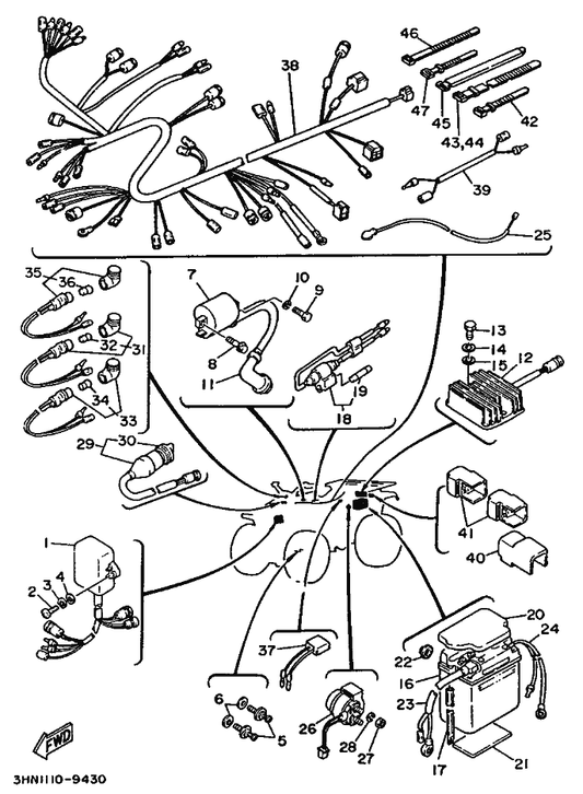 Yamaha 24W-82579-00 . Cap, Key — shown on the Electrical 1 parts diagram