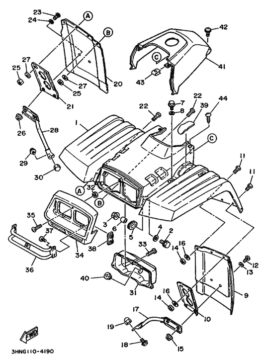 Yamaha 90201-063J2 Washer, Plate — shown on the Front Fender parts diagram
