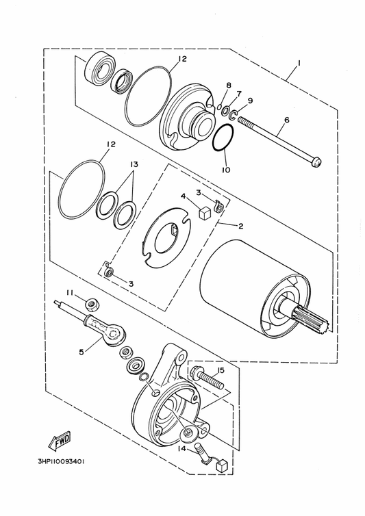 Yamaha 4H7-81844-00 . Gasket — shown on the Starting Motor parts diagram