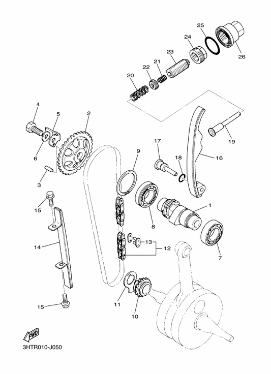 Yamaha 94600-02001 . Joint, Chain — shown on the Camshaft & Chain parts diagram