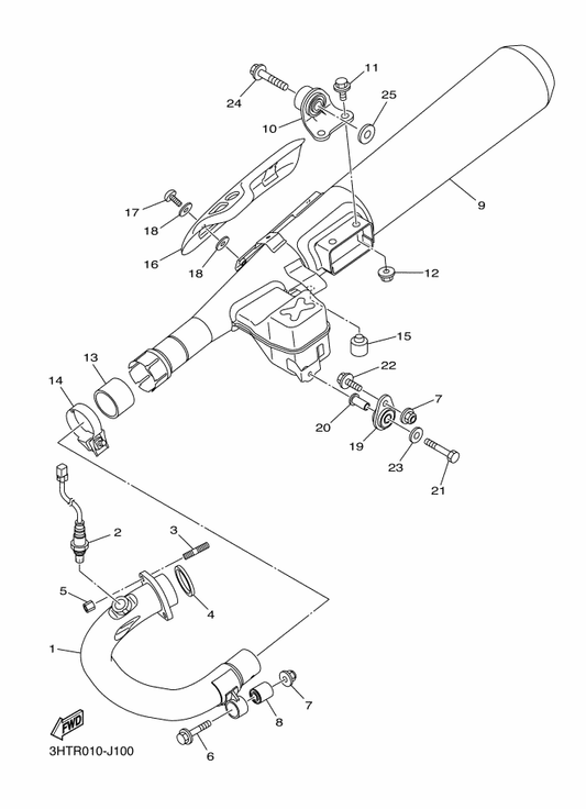 Yamaha 3GW-14714-00 . Gasket, Muffler — shown on the Exhaust parts diagram