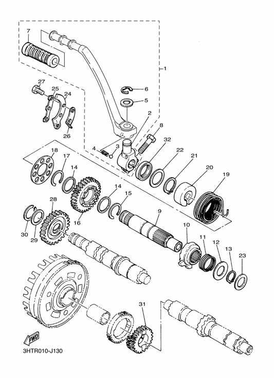 Yamaha 90201-15234 . Washer, Plate — shown on the Starter parts diagram