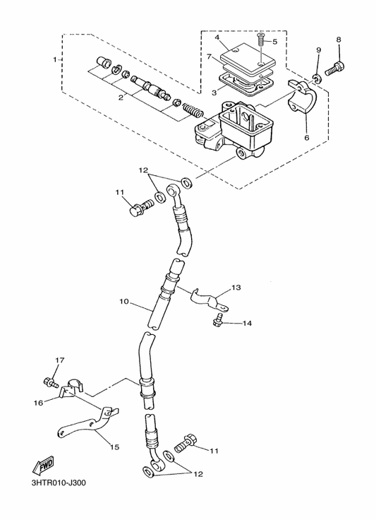 Yamaha 4H7-W0041-00 . Cylinder Kit, Master — shown on the Front Master Cylinder parts diagram