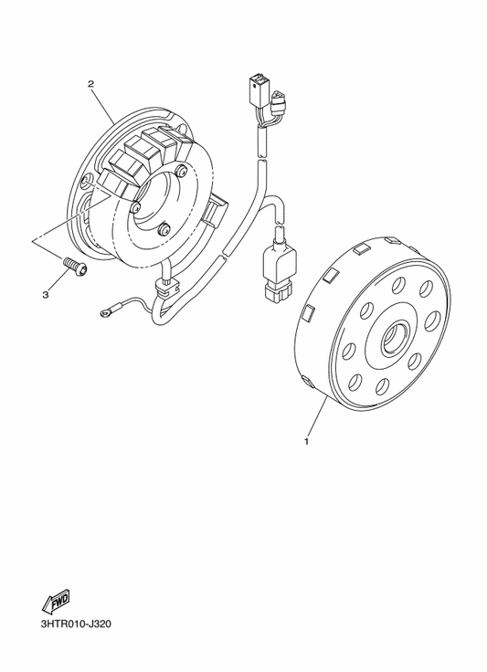 Yamaha 3HT-81450-10 Rotor Assy — shown on the Generator parts diagram