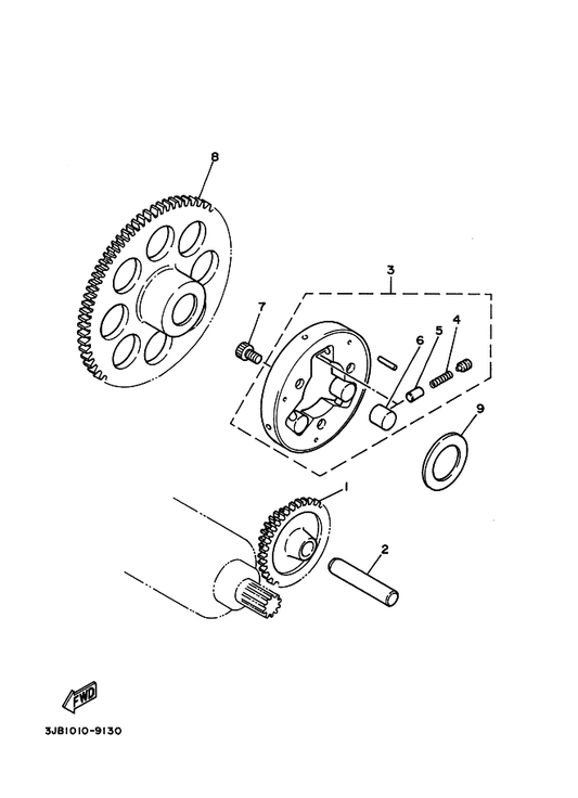Yamaha 91317-08012 ボルト,ヘキサゴンソケツトヘツド — shown on the スタータクラツチ parts diagram