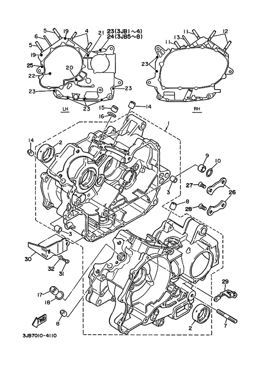 Yamaha 91314-08100 Bolt — shown on the クランクケース parts diagram