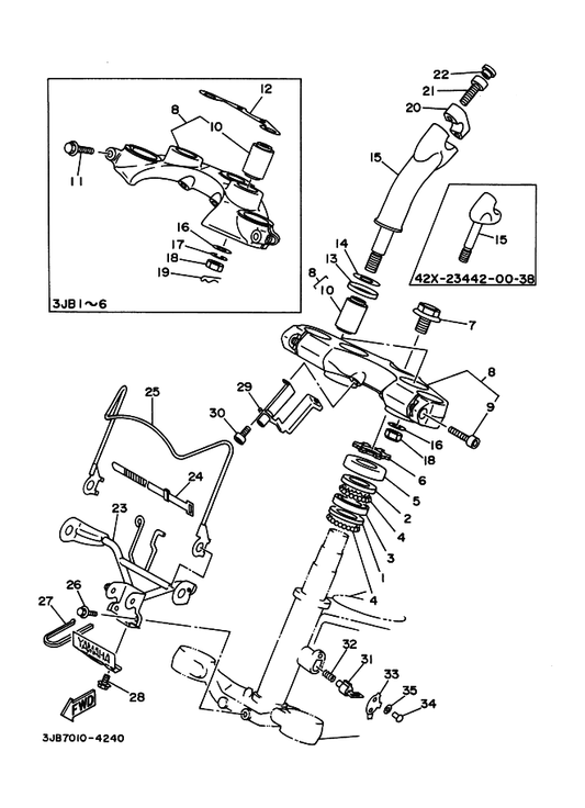 Yamaha 1NU-22216-00 . . Bush, Rear Shock Absorber — shown on the ステアリング parts diagram