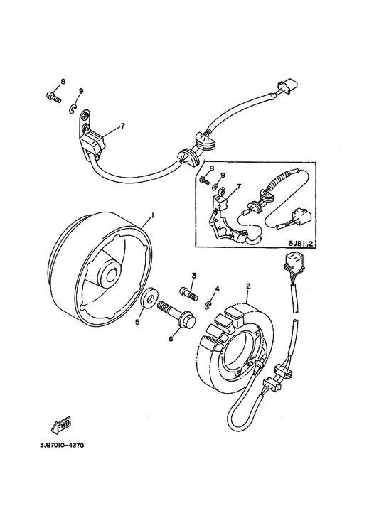 Yamaha 2GV-81410-20 Stator Assy — shown on the ゼネレータ parts diagram