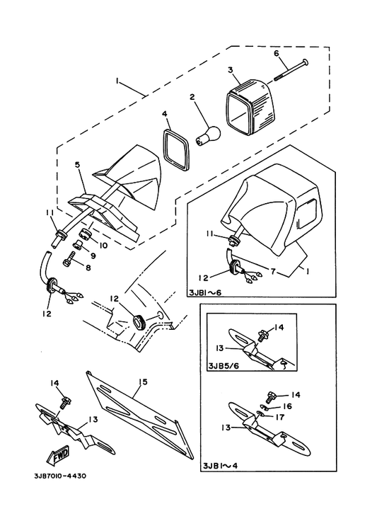 Yamaha 164-84724-00 . スクリユ,レンズフイツテイング — shown on the テールライト parts diagram