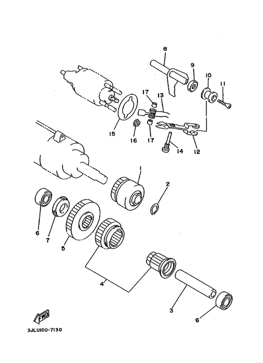 Yamaha 90387-170E5 Collar — shown on the Starter Clutch parts diagram