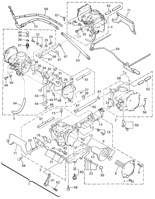 Yamaha 31H-14987-00 . Hose — shown on the Carburetor parts diagram