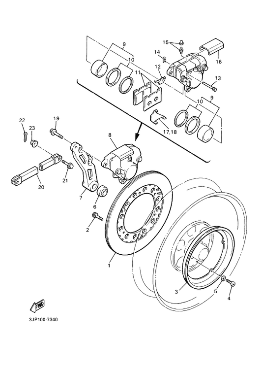 Yamaha 31A-W0047-00 . . Caliper Seal Kit — shown on the Rear Brake parts diagram