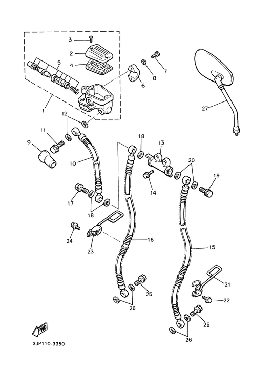 Yamaha 36Y-W0041-00 . Cylinder Kit, Master — shown on the Front Master Cylinder parts diagram