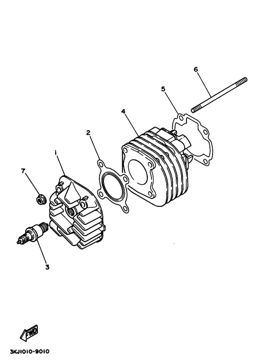 Yamaha 3KJ-11181-00 ガスケツト,シリンダヘツド 1 — shown on the シリンダ parts diagram