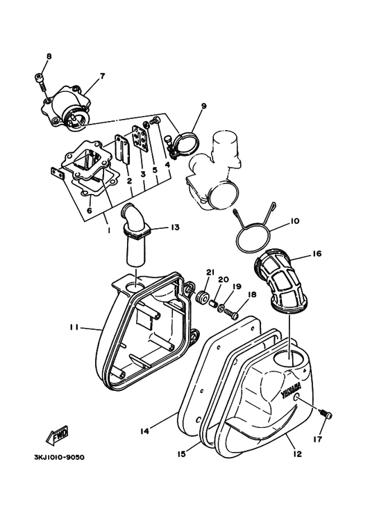 Yamaha 4FW-13555-00 Manifold, Intake — shown on the Intake parts diagram