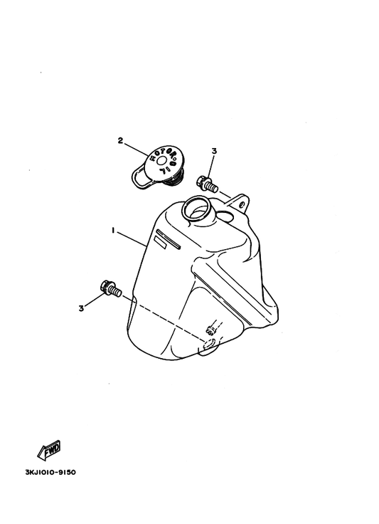 Yamaha 3KJ-21751-00 タンク,オイル — shown on the オイルタンク parts diagram