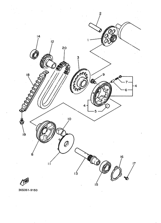 Yamaha 90110-08177 Bolt, Hexagon Socket Head — shown on the Starter parts diagram