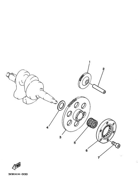 Yamaha 2UJ-15512-00 Gear, Idler 1 — shown on the Starter parts diagram