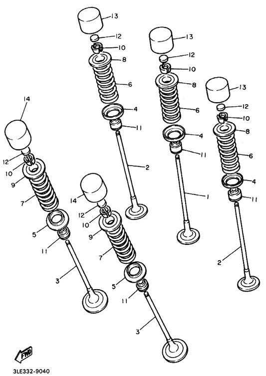 Yamaha 3GM-12111-01 Valve, Intake — shown on the Valve parts diagram