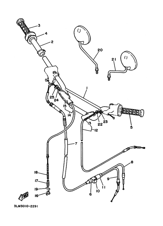 Yamaha 4U1-26261-00 Connector, Cable — shown on the ステアリングハンドル. ケーブル parts diagram