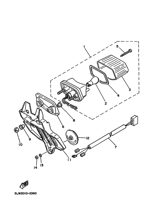 Yamaha 17W-84510-00 テールライトユニツトアセンブリ — shown on the テールライト parts diagram